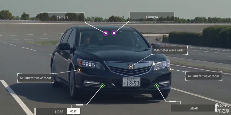 本田自动驾驶将使用摄像头、毫米波雷达、激光雷达等传感器