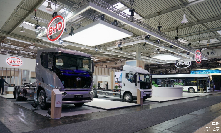 为欧洲全新设计的比亚迪纯电卡车首次亮相德国国际交通运输博览会