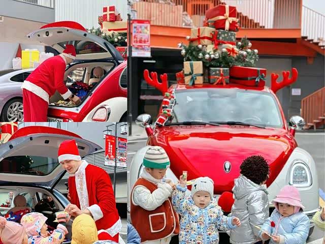 街头偶遇芭蕾猫圣诞限定皮肤化身驯鹿雪橇车