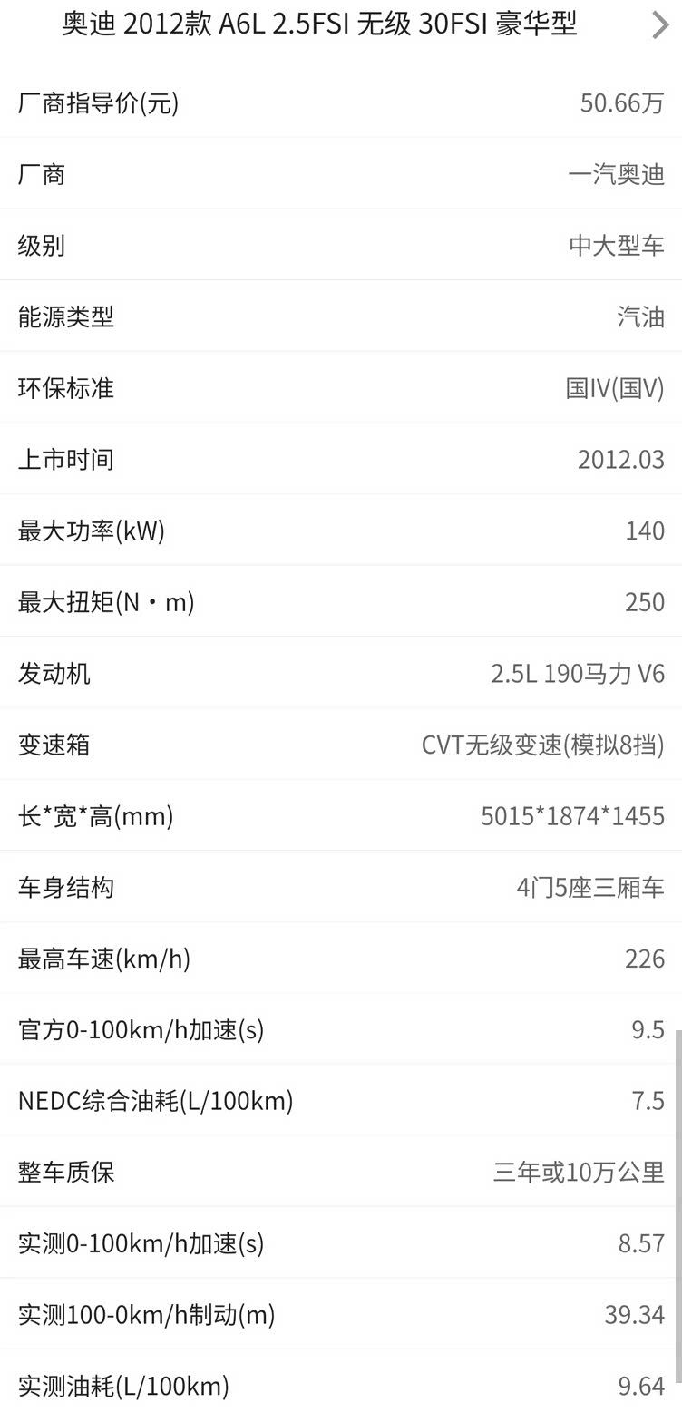 12万多淘奥迪a6l25少见v6发动机配置亮点多