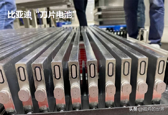 汽车知识电动汽车磷酸铁锂电池刀片电池