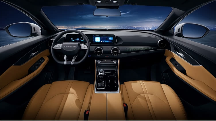 风行t5 evo狂飚版的内饰配色就采用了棕色方案(可选配黑 黄),搭配上