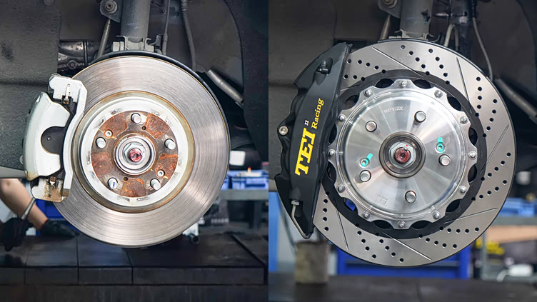 改装案例丨比亚迪宋max升级p40ns大四活塞刹车套件